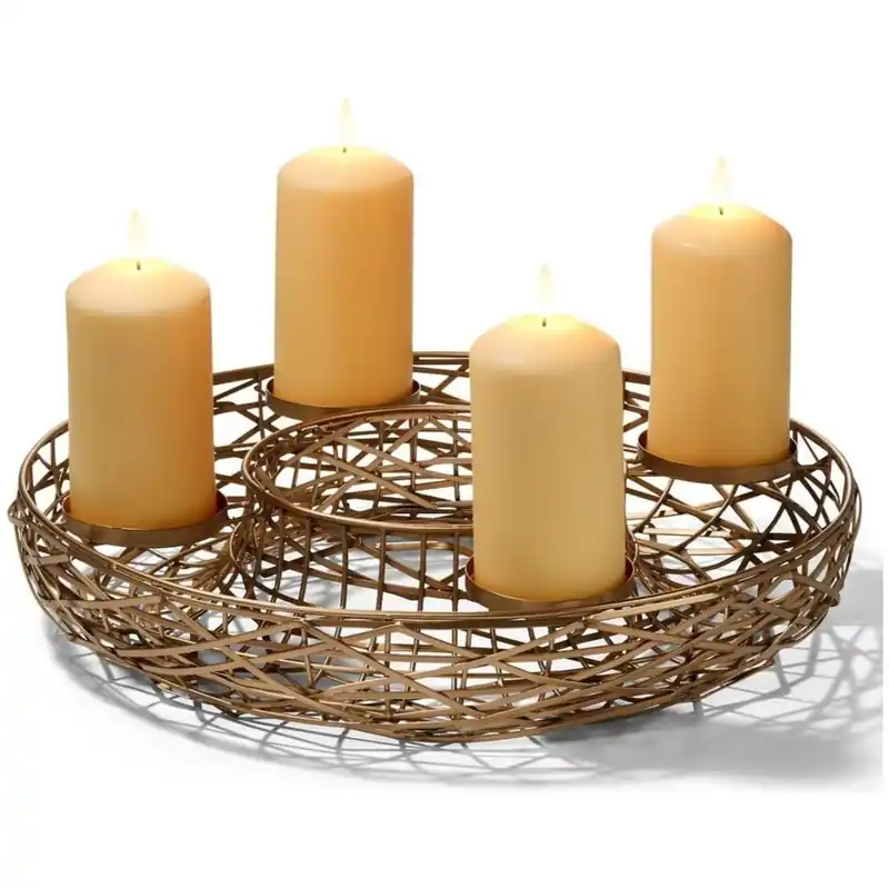 Kracherpreis Adventskranz aus pulverbeschichtetem Stahl mit Korbstruktur und modernem Design – Tahoma | Philippi