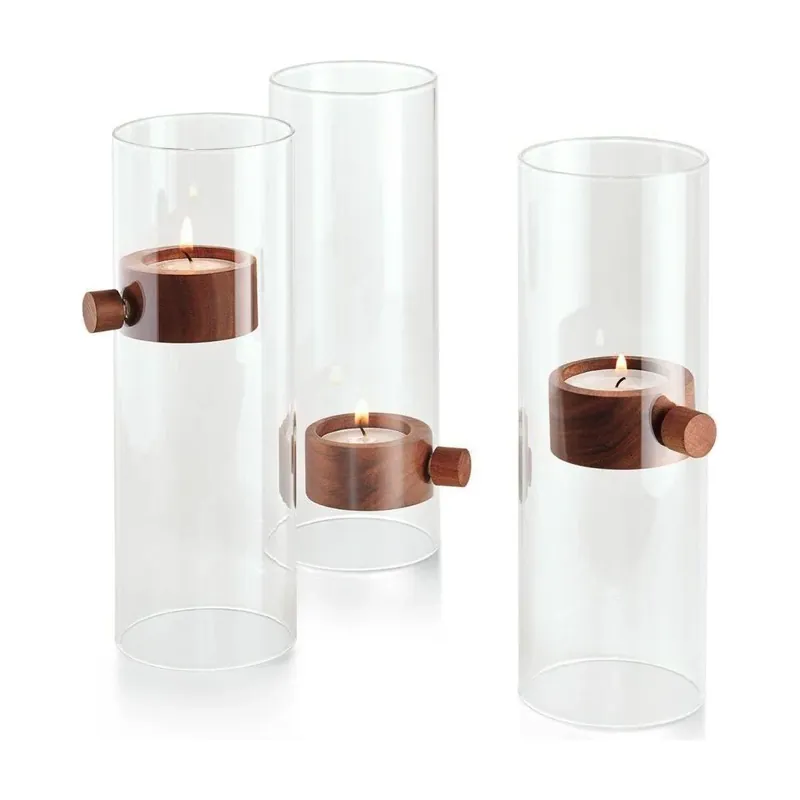 Echt Teelichthalter Glaszylinder Walnussholz Magnetisch Schwebende Kerze – Lift | Philippi
