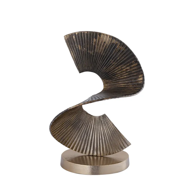 Nur Für Kurze Zeit Statue – Geripptes Design, Spiralform, Aluminium Material, Gold – Manoa | PTMD