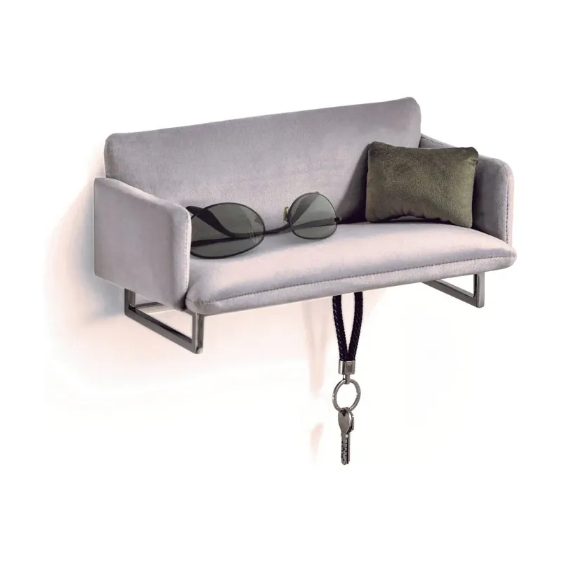 Garderobe Mini Edelstahlgestell, Samtgepolsterte Ablageschale, Wandmontiertes Design mit Schlüsselhaken – Couch | Philippi Sale
