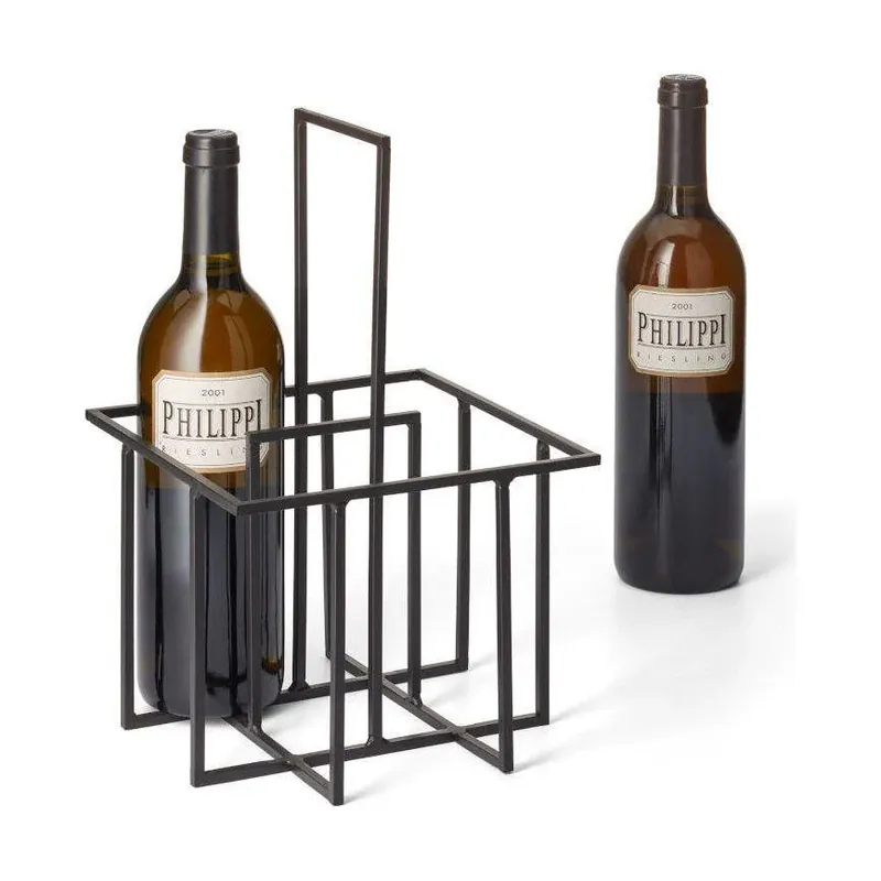 Preisreduziert Flaschenhalter Pulverbeschichteter Stahl, Minimalistisches Design, Praktischer Tragegriff – Cubo | Philippi