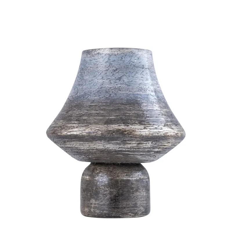 Sofort Bestellen Windlicht – Graues Design, Glas Material, Skulpturale Form, M – Soroosh | PTMD