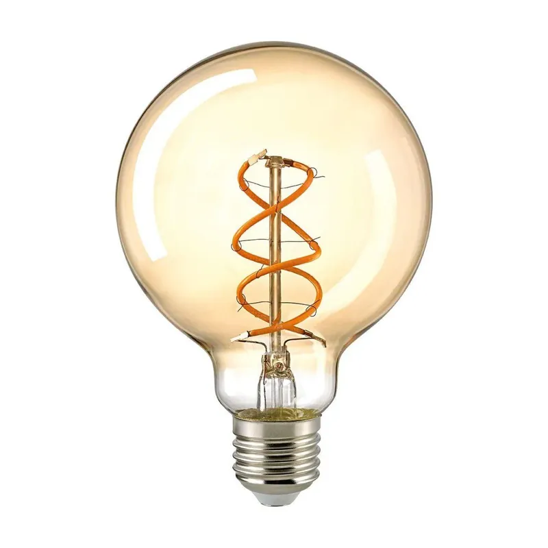 4W Curved Globe 95mm gold E27 250lm 1800K dim Neue Kollektion