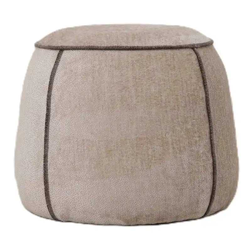 Hocker – Beige Design, Textil Material, Runde Form – Napoli | PTMD Mega-Angebot