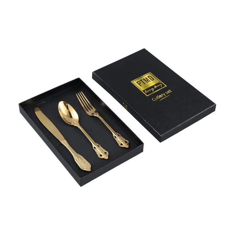 Besteck – Goldene Farbe, Titan Material, Elegantes Design | PTMD Begrenztes Angebot