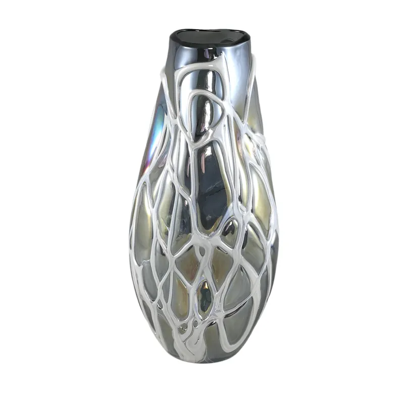Echt Vase – Organisches Design, Graue Farbe, Glas Material, L – Conck | PTMD