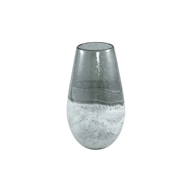 Vase – Tropfen Design, Graue Farbe, Glas Material | PTMD Versand Am Gleichen Tag