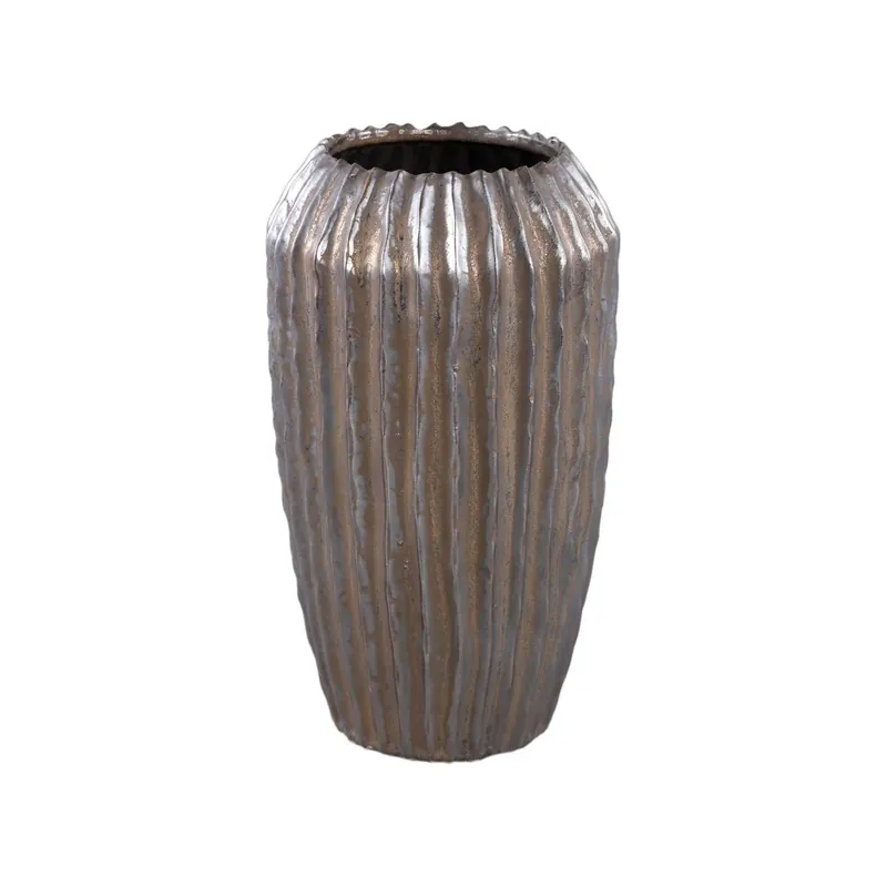 Topf – Geripptes Design, Bronze Optik, Keramik Material – Bodi | PTMD Angebot