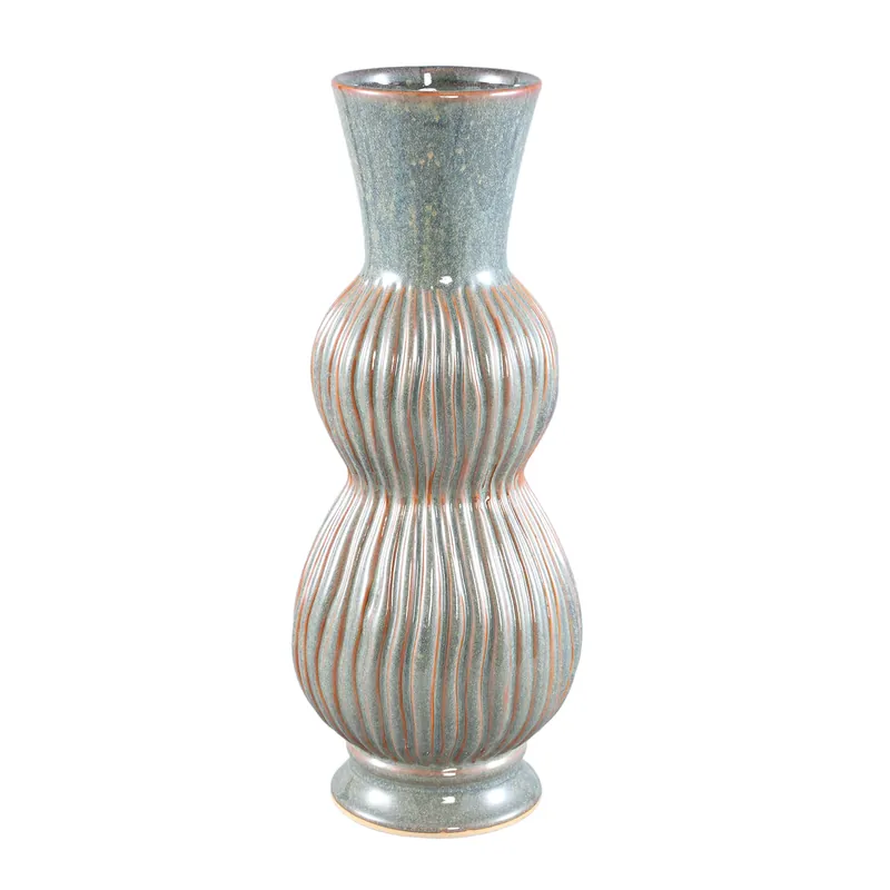 Heißes Angebot Vase – Hohes Design, Keramik Material, Kugelform, Blau, L – Oswald | PTMD