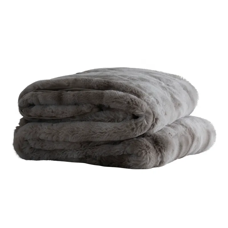Kuscheldecke - faux fur in Geschenkbox Grau Direkt Vom Hersteller
