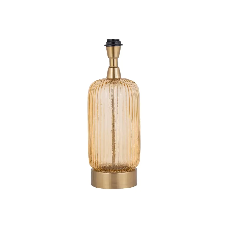 Zertifiziert Lampenfassung aus Glas, lang, amberfarben mit goldenen Akzenten – Juliet | PTMD