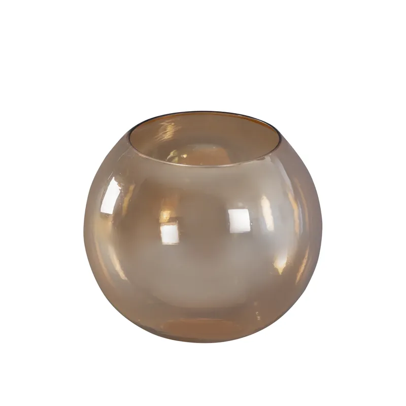Finale Aktion Windlicht – Glasdesign, Runde Form, Glasmaterial, Gold, S – Lenore | PTMD