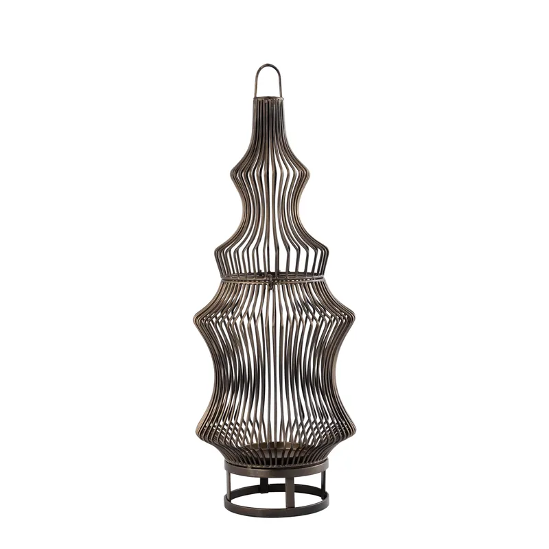Neue Ware Windlicht - Gold aus Eisen mit rundem Drahtdesign – Tobin | PTMD