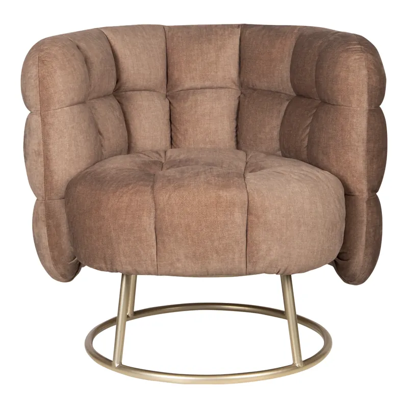 Sessel - Stoff Fluffyoptik Metallgestell Gold – Fluffy | PTMD Günstig