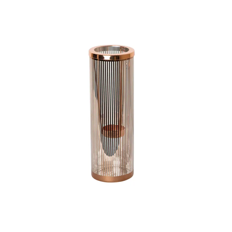 Bestpreis Windlicht - Glas Streifenoptik Kupfer, L – Ella | PTMD
