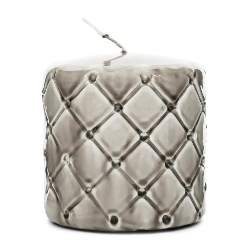 Stumpenkerze Beige Karomuster Paraffin (ØxH 9,5x10) - Pillar | Rivièra Maison Direkt Vom Hersteller