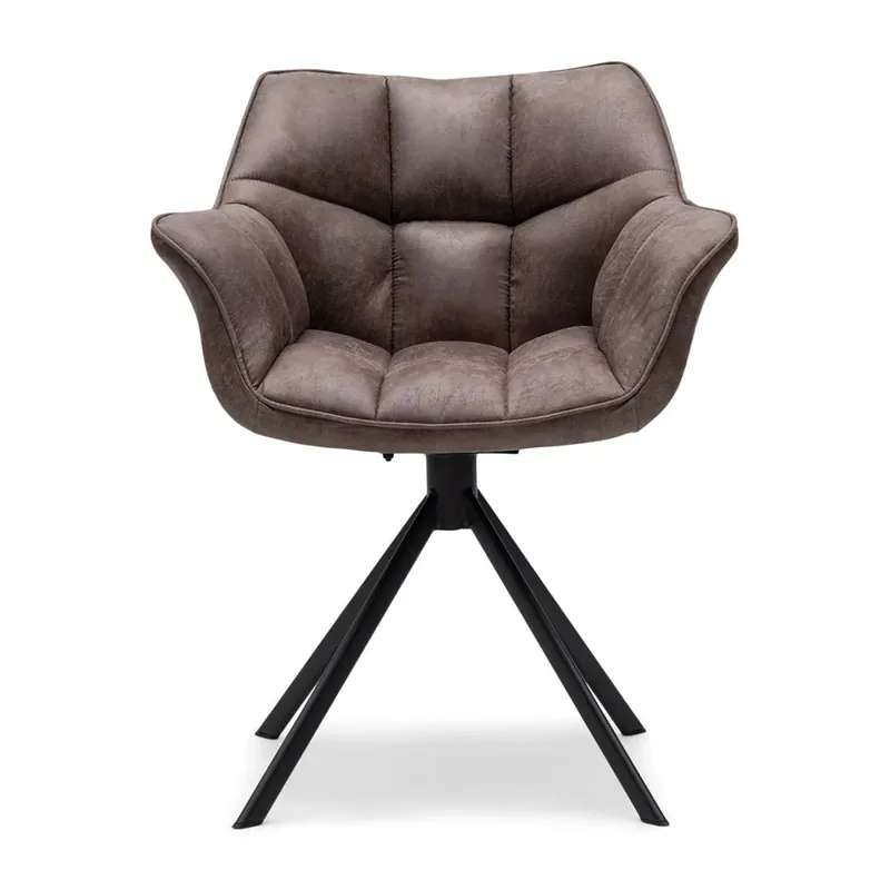Abverkauf Esszimmerstuhl Kaffeefarbenes Pellini-Leder & Metall 1 – Carnaby | Rivièra Maison