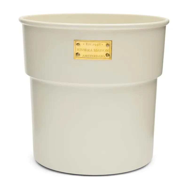 Blumentopf Weißes Keramik mit Goldemblem – City Loft | Rivièra Maison Neue Ware