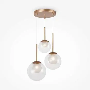 Versand Am Gleichen Tag Pendelleuchte Goldfarbenes Metall Mattglas Cluster-Design – Basic Form | Maytoni
