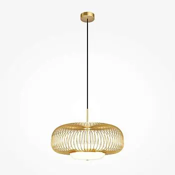 Markenware Pendelleuchte Messingfarbiges Metallgitter & Opalglas-Diffusor – Levitation | Maytoni