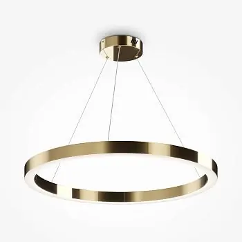 Sonderaktion Pendelleuchte Messingfarbenes Edelstahl Acryl-Elemente Ringförmiges Design – Saturno | Maytoni