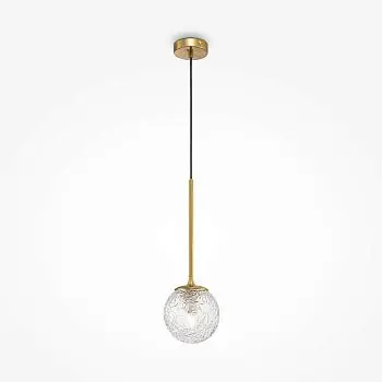 Super-Preis Pendelleuchte mit transparenter Moiré-Glaskugel und Messing-Finish im modernen Design – Ligero | Maytoni