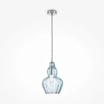 Nur Heute Pendelleuchte mit Nickel-Finish und blauer Glasblüte im modernen Design – Eustoma | Maytoni