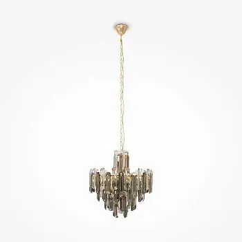 Pendelleuchte mit goldenem Metallrahmen und architektonischem Kristallschliff im modernen Design – Flare | Maytoni Schneller Versand