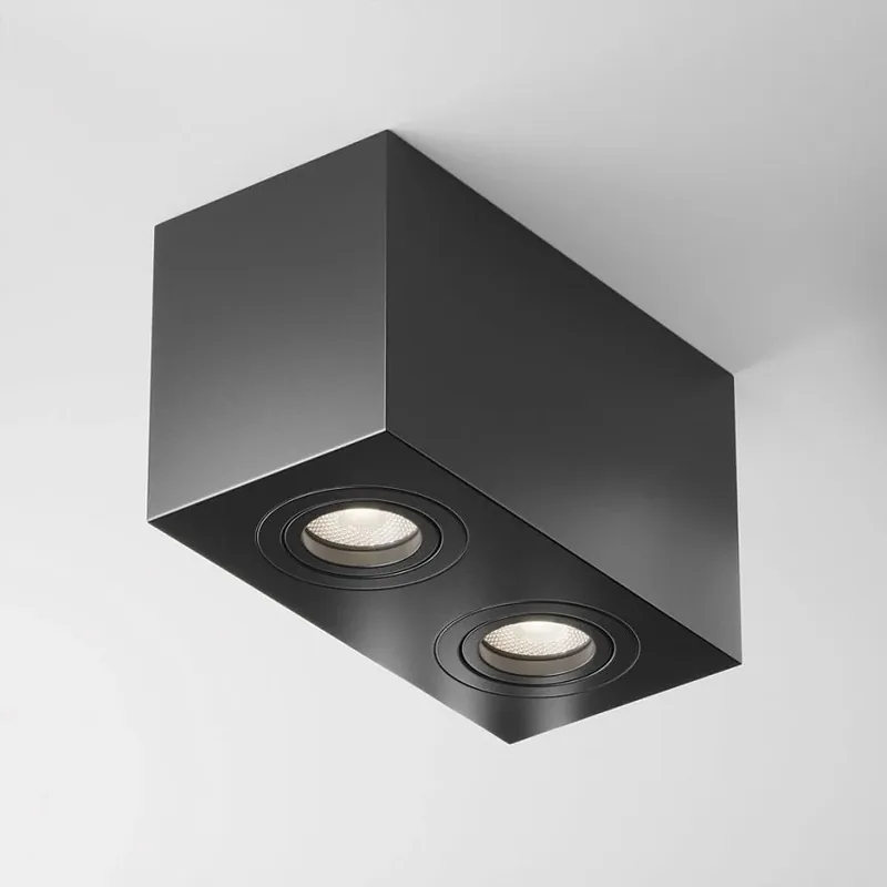 Günstig Deckenleuchte – Schwarzes Aluminium, GU10 Fassung, Zweiflammige Ausführung - Atom | Maytoni