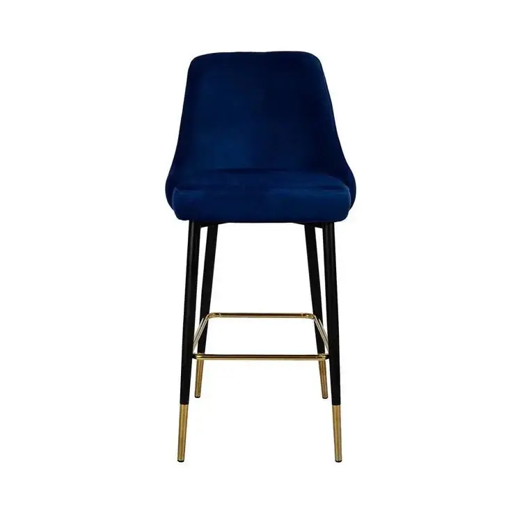 Barstuhl aus Samtstoff gestepptes Rückendesign Stahlgestell – Moonlight 125 | Kayoom Saisonangebot