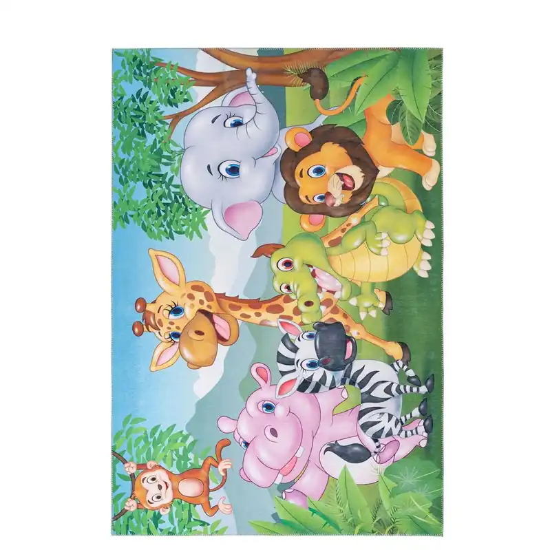 Top-Preis Teppich – Polyester Flor, Dschungel Motiv, Tier Design, 120 x 170 cm - Sympathy Kids 249 | Kayoom