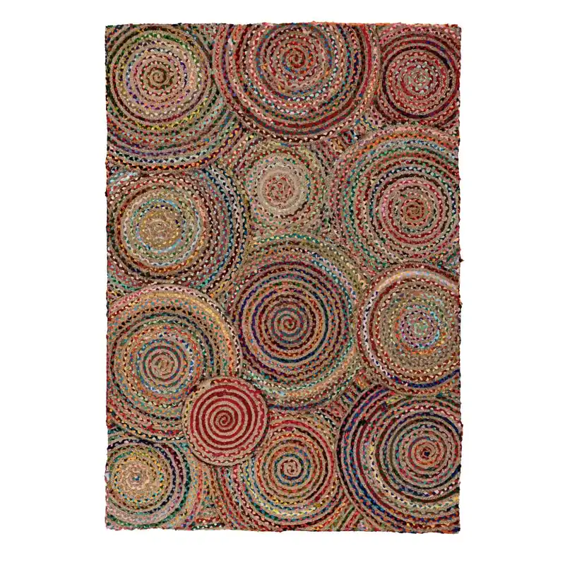Preisreduziert Teppich – Reine Baumwolle, Kurzflor Struktur, Bunte Optik, 230 cm - Tulum 356 | Kayoom