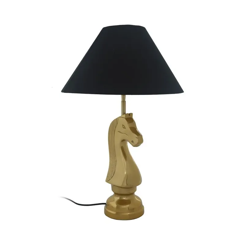 Tischlampe – Schachfigur Design, Goldene Akzente, Schwarzer Stoffschirm - Bishop 125 | Kayoom Nur Für Kurze Zeit