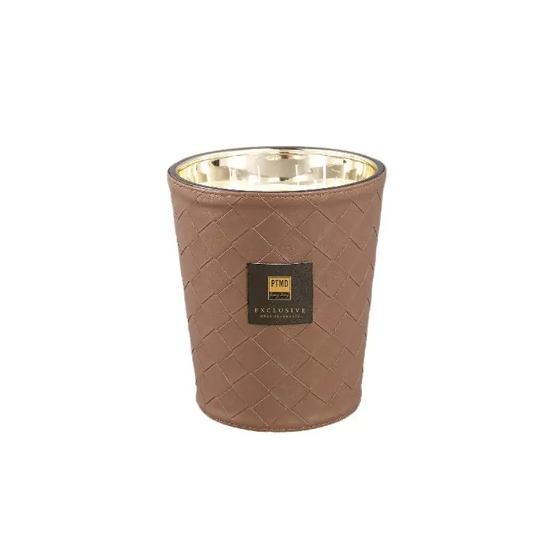 Duftkerze mit Lederdetail & handveredeltem Finish (1,4 kg) L – Oakwood & Blackcurrant | PTMD Finale Aktion