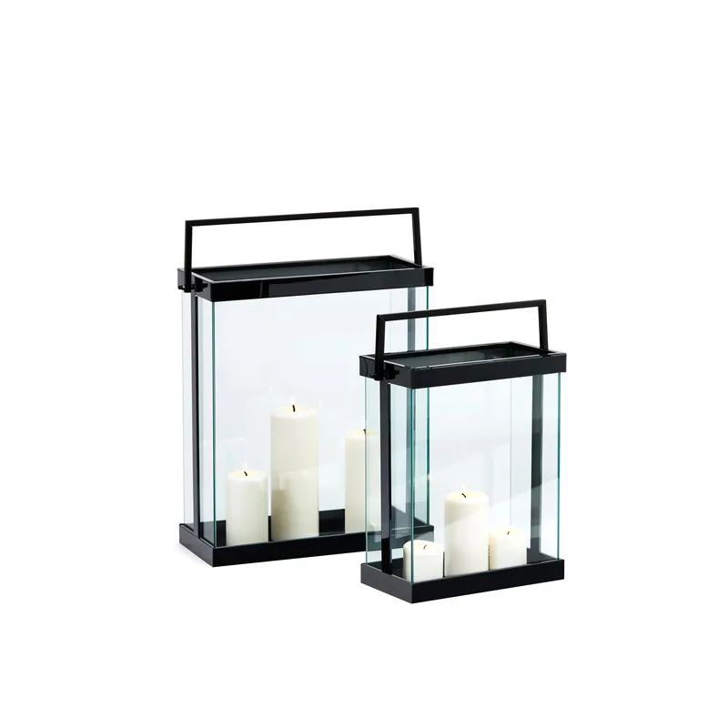 Top-Seller Laterne aus pulverbeschichtetem Metall, Sicherheitsglas, Geradlinigem Architekten-Design – Luxor | Philippi