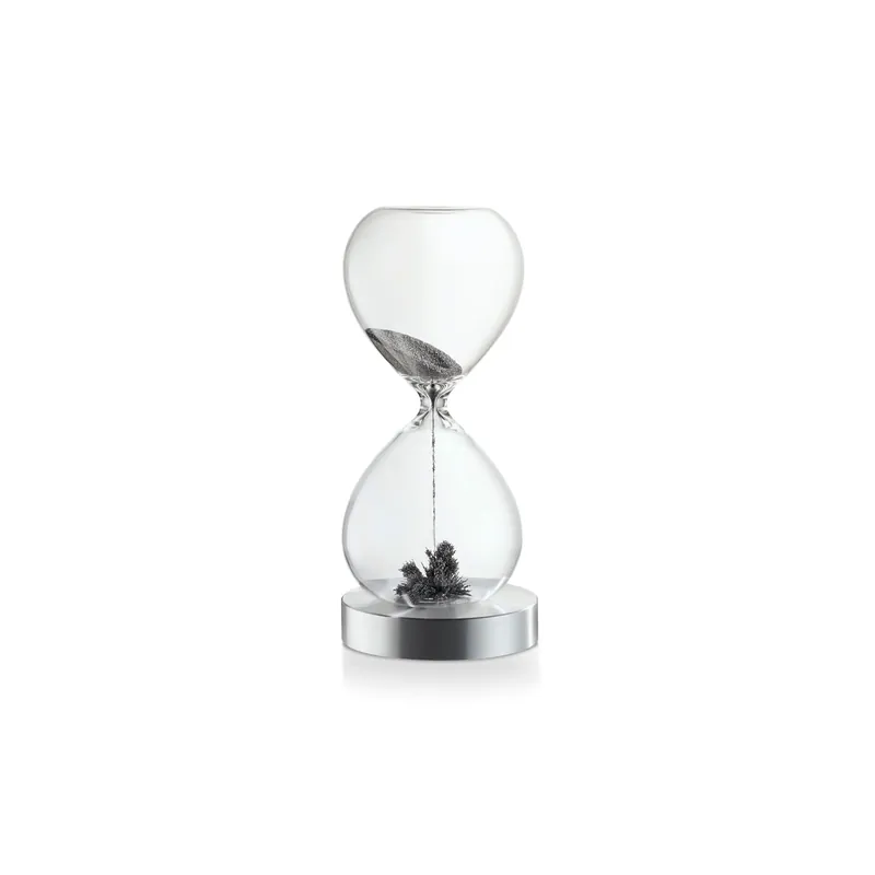 Letzte Chance Sanduhr Magnetischer Ferritsand-Effekt, Silberner Sockel mit Formenbildung, Entspannungs-Timer Design – Lala | Philippi