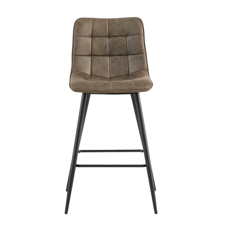 Sale Barstuhl – Gepolsterter Sitz, Gesteppte Details, Ergonomische Form, Metallbeine – Lucille | Benoa