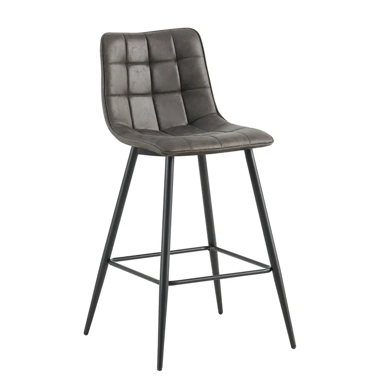 Barstuhl – Gepolsterter Sitz, Gesteppte Details, Ergonomische Form, Metallbeine – Lucille | Benoa Expressversand