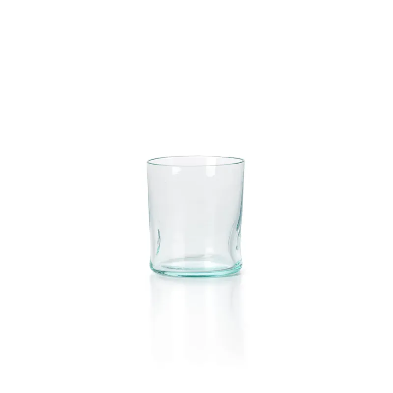 Saisonangebot Whiskyglas – Recyceltes Glas, Ergonomischer Griff, Blaugrüner Farbton – On the Rocks | Bazar Bizar Antwerp