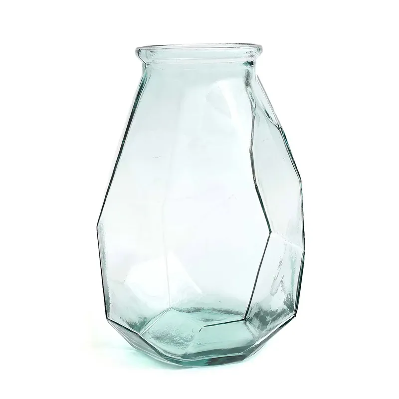 Vase – Recyceltes Glas, Geometrisches Design, Skulpturale Form – Long Origami | Bazar Bizar Antwerp Kracherpreis