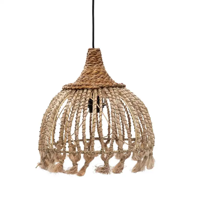 Bestseller Pendelleuchte – Abaca Fransen, Tropisches Design, Boho Stil, S – Tassel | Bazar Bizar Antwerp
