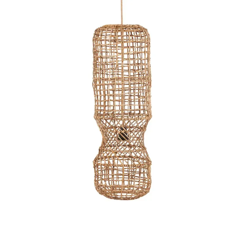 Abverkauf Pendelleuchte – Handgeflochtenes Bananenblatt, Filigrane Struktur, Organisches Design, L – GuanYin | Bazar Bizar Antwerp