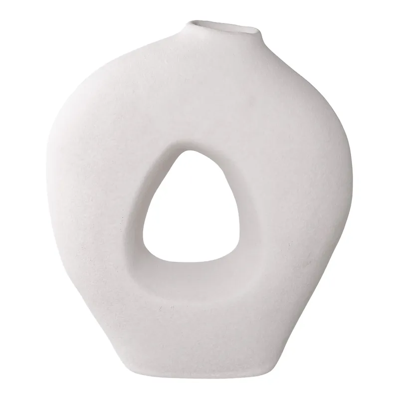 Versand Am Gleichen Tag Vase – weiße Keramikoberfläche, minimalistisches Design, glatte Struktur – Lunea | House Nordic