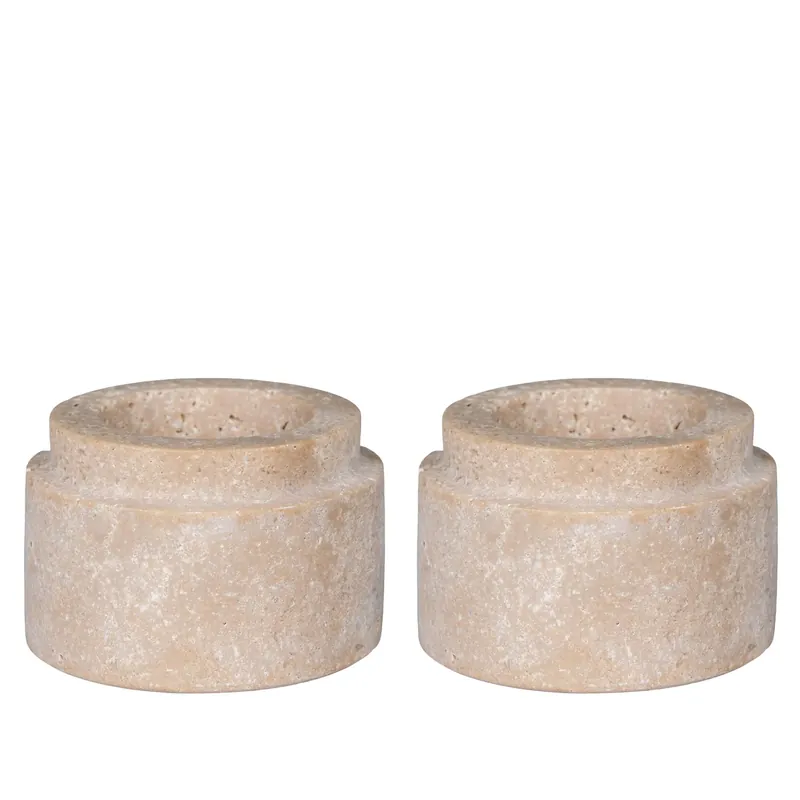 Teelichthalter – Naturstein Travertin, Kompaktes Design, Elegantes Paar | House Nordic Top-Seller
