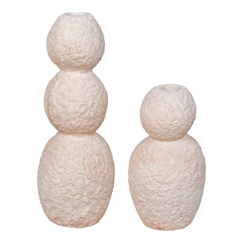 Kerzenständer – massiver Zement, natürlicher Beigeton, skulpturale Silhouette | House Nordic Top-Preis