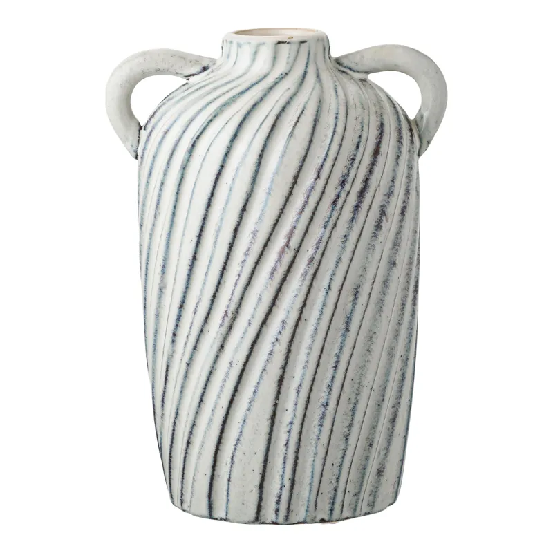 Vase – Keramik Material, Rundes Design, Matte Oberfläche, Blau Farbton – Linea | House Nordic Heißes Angebot