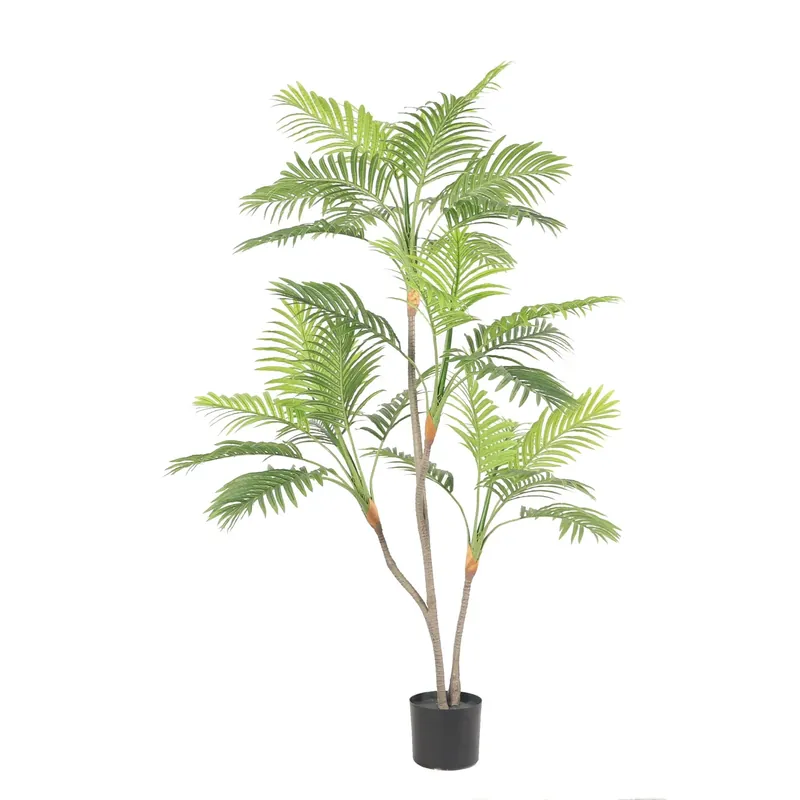 Kunstpflanze – volle naturgetreue Blätter tropisch pflegefrei dekorativ (170 cm) – Mini-Palm | NeverLeafs Sichere Zahlung