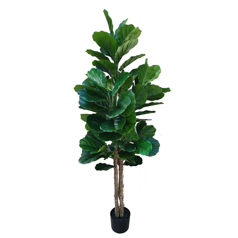 Aktuell Kunstpflanze - Realistische Ficus-Blätter, Pflegefrei, Elegante Innenraum-Dekoration (160 cm) – Fiddle Leaf Fig | Neverleafs
