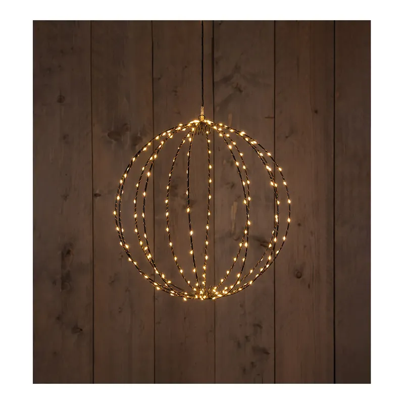 Abverkauf Hänger Lichtkugel aus Metall mit warmweißer LED-Beleuchtung, integrierter Timerfunktion und Dimmer | Wurm
