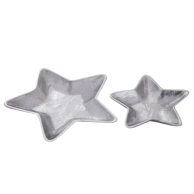 Rabatt Dekoschalen im Stern-Design aus Aluminium, silberfarben, festlich & als Set – Starlight | MVG Voglrieder